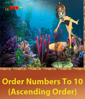 Ordering Number Till 10 by clicking on the Jellyfishes