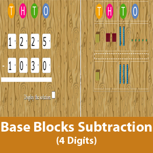 Base Blocks Subtraction (4 Digits)