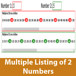 Math Tool - Multiple Listing