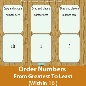 Order Numbers From Greatest To Least (Within 10)